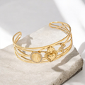 Bracelet jonc en acier inoxydable- coeur et croyance