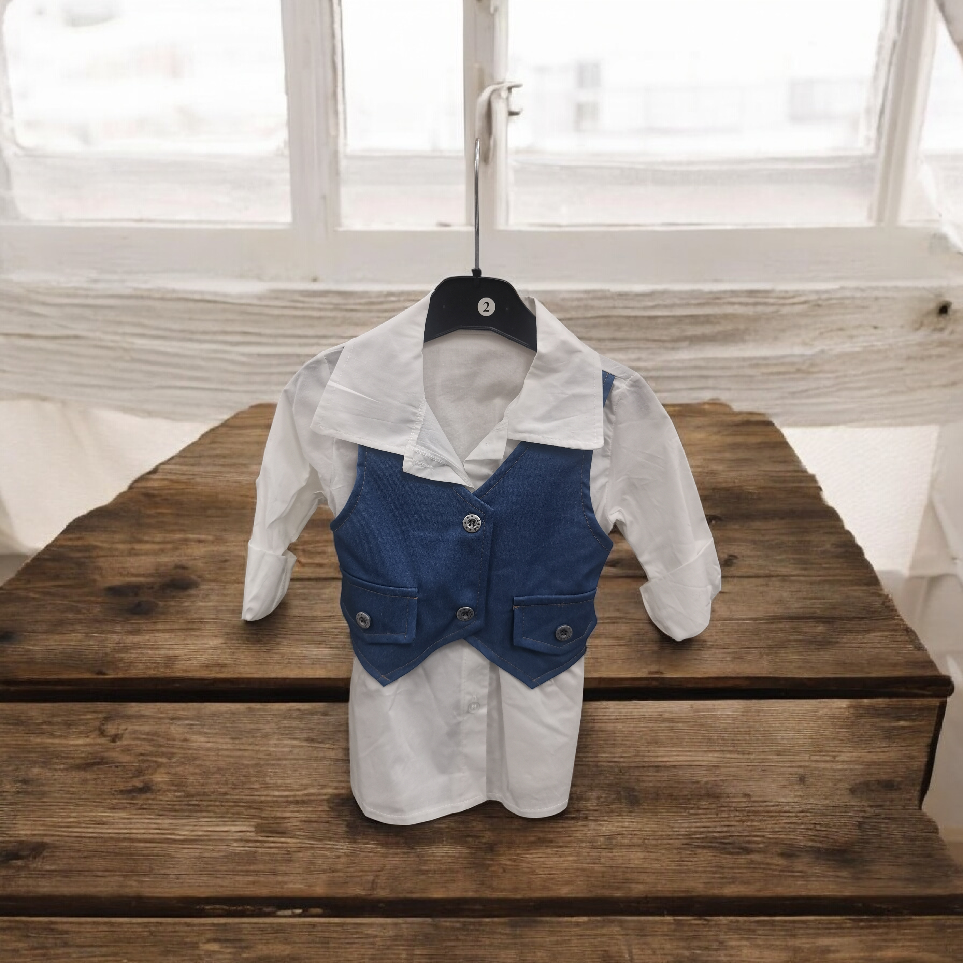 Ensemble Chemisier et Gilet Fille - Tenue Élégante Enfant