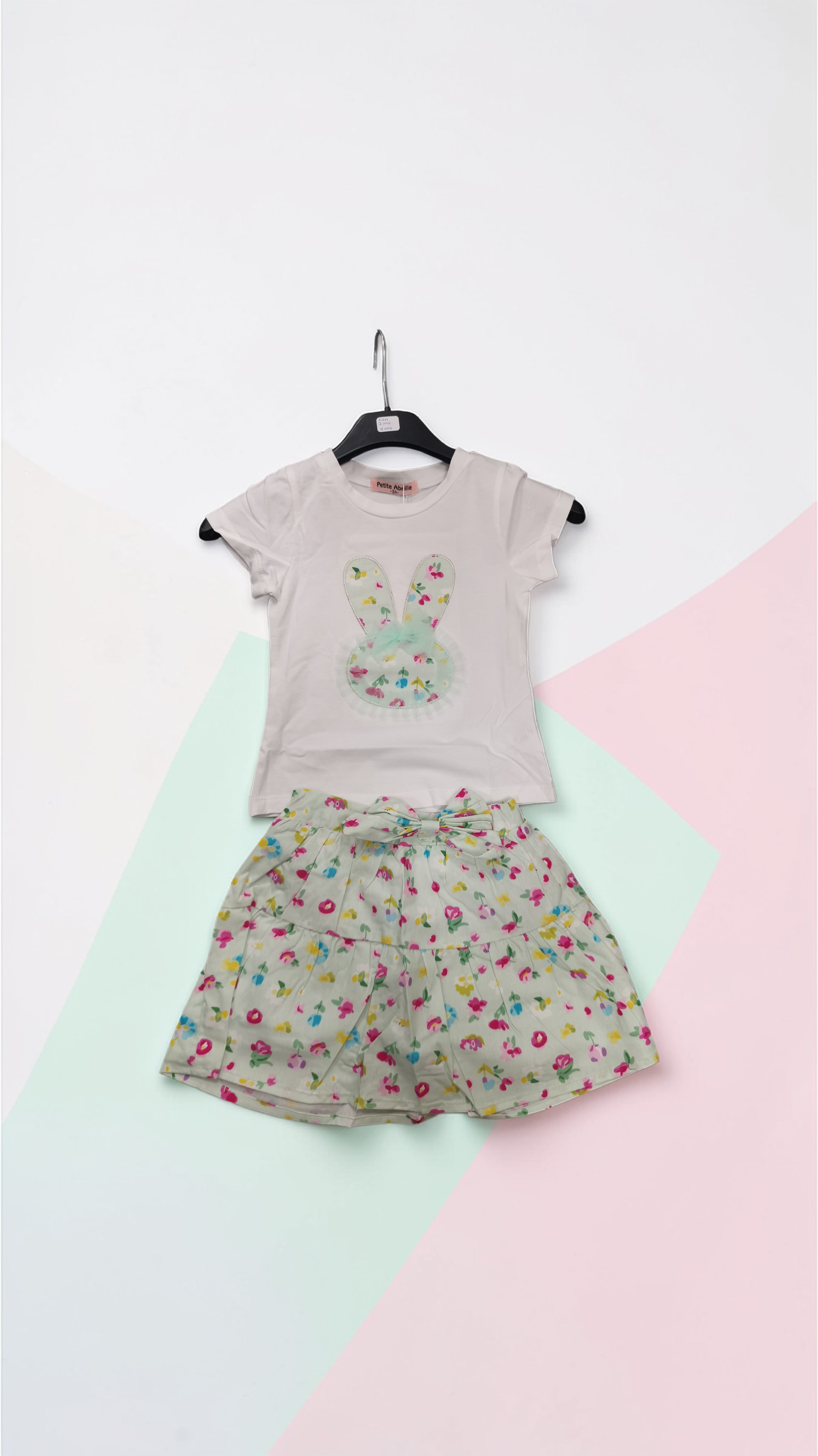 Ensemble 2 pièces fille - T-shirt et Jupette Enfant- L'ange bleu boutik